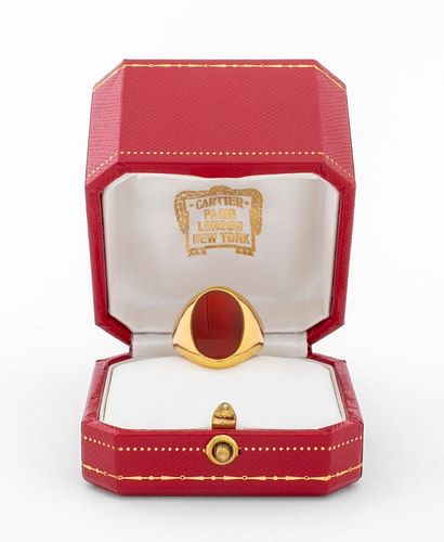 CARTIER 18K YELLOW GOLD CARNELIAN