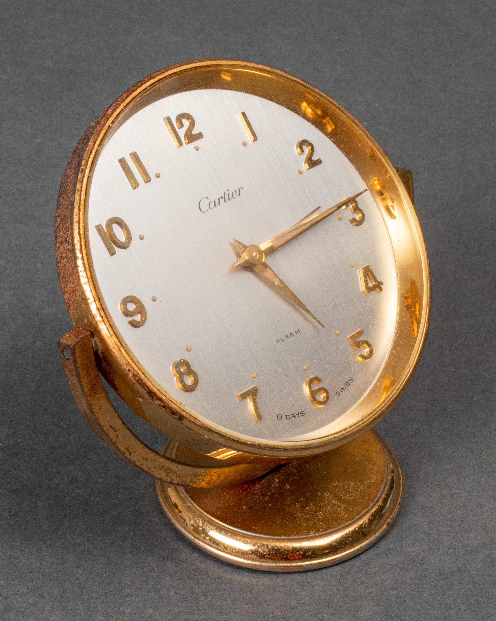 CARTIER BRASS 8-DAY DESK CLOCK