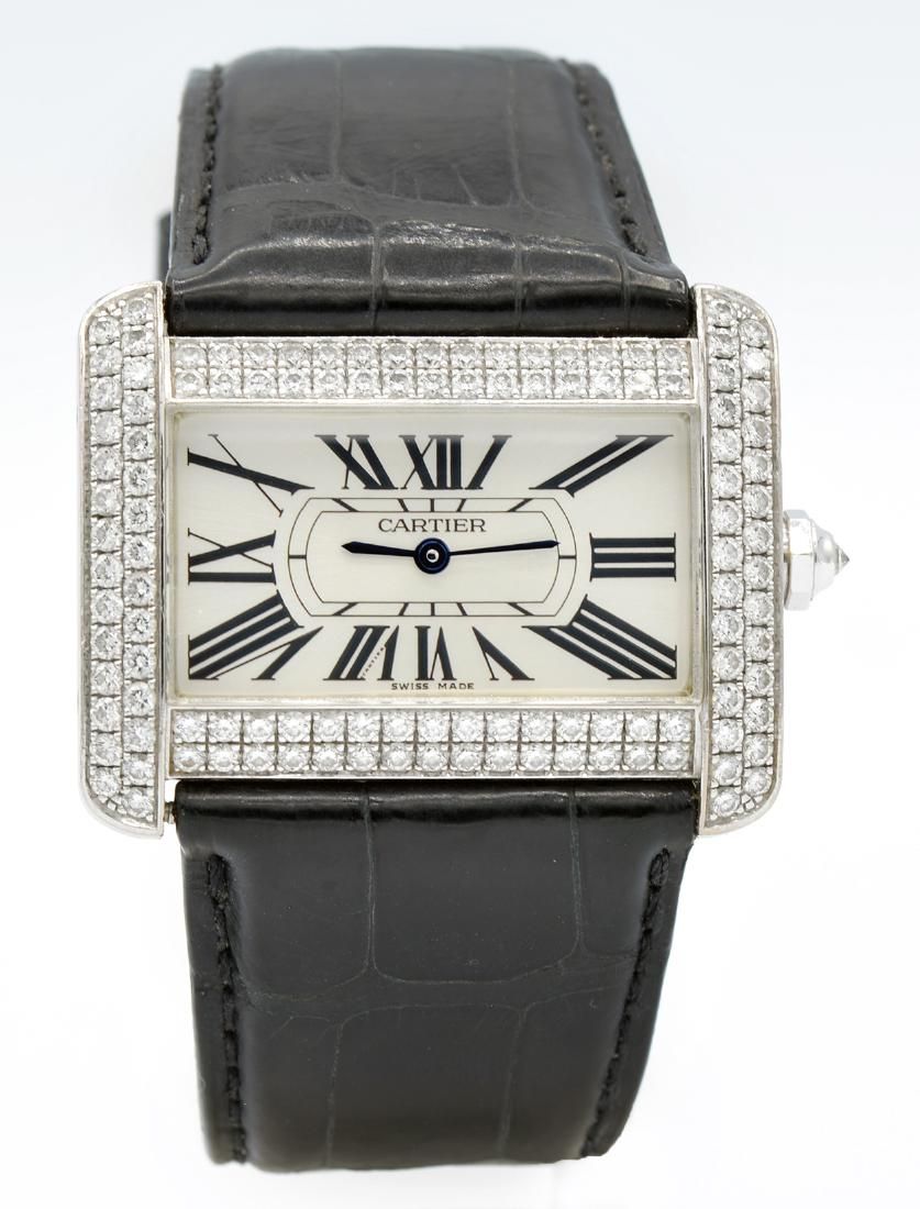 CARTIER DIAMOND TANK DIVAN WATCH W/