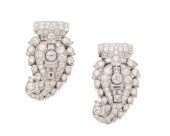 CARTIER PAIR OF PLATINUM AND D