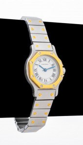 CARTIER SANTOS 18K STEEL WATCH