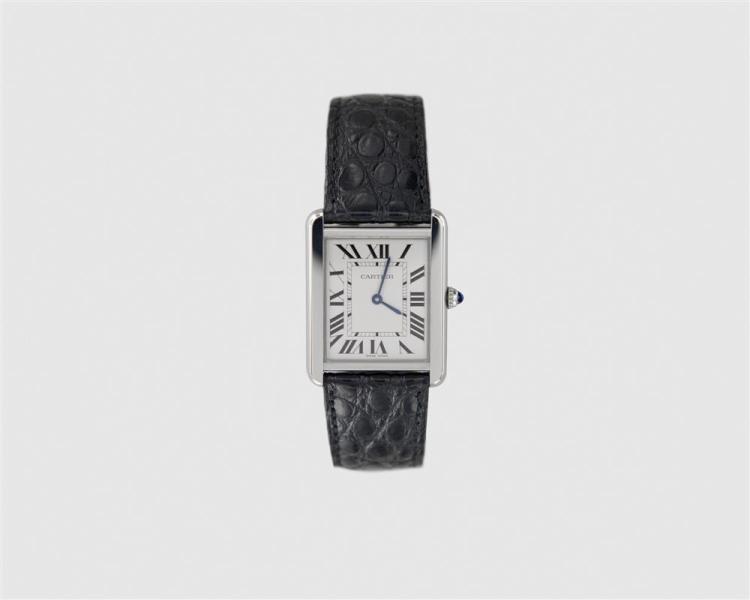 CARTIER STAINLESS STEEL "TANK SOLO"