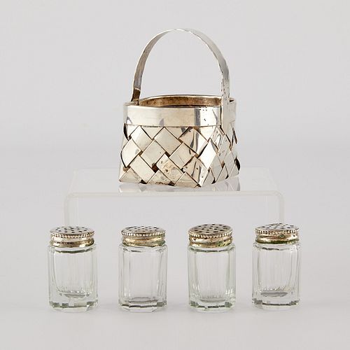 CARTIER STERLING SILVER BASKET W/ 4