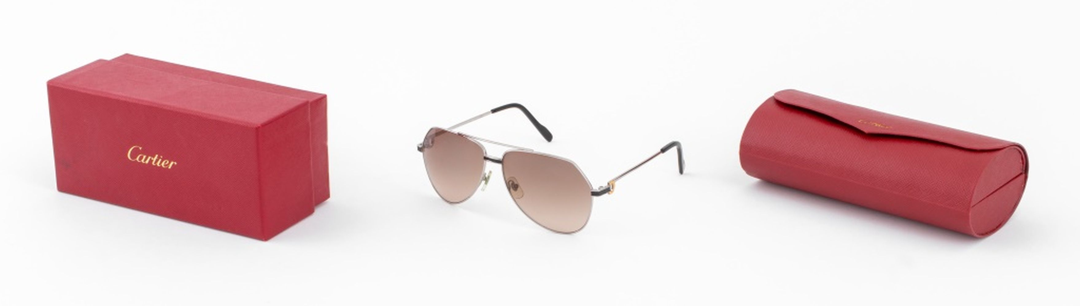 CARTIER SUNGLASSES & 2 CASES