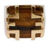 CARTIER TIGER'S EYE CAGE RINGt