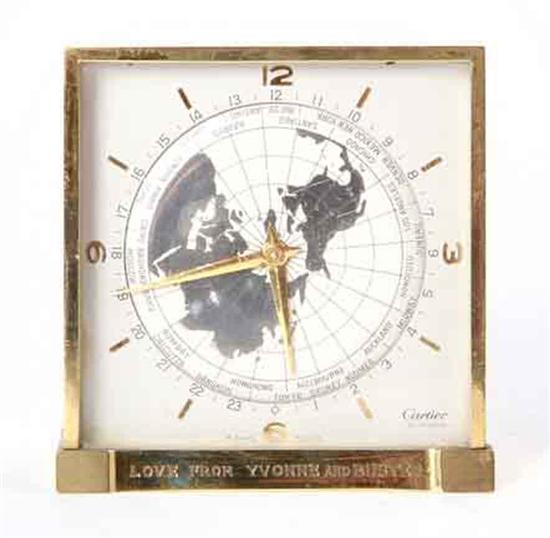 Cartier world time desk clock circa