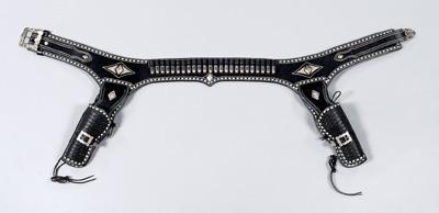 Cartridge belt and double holsters: