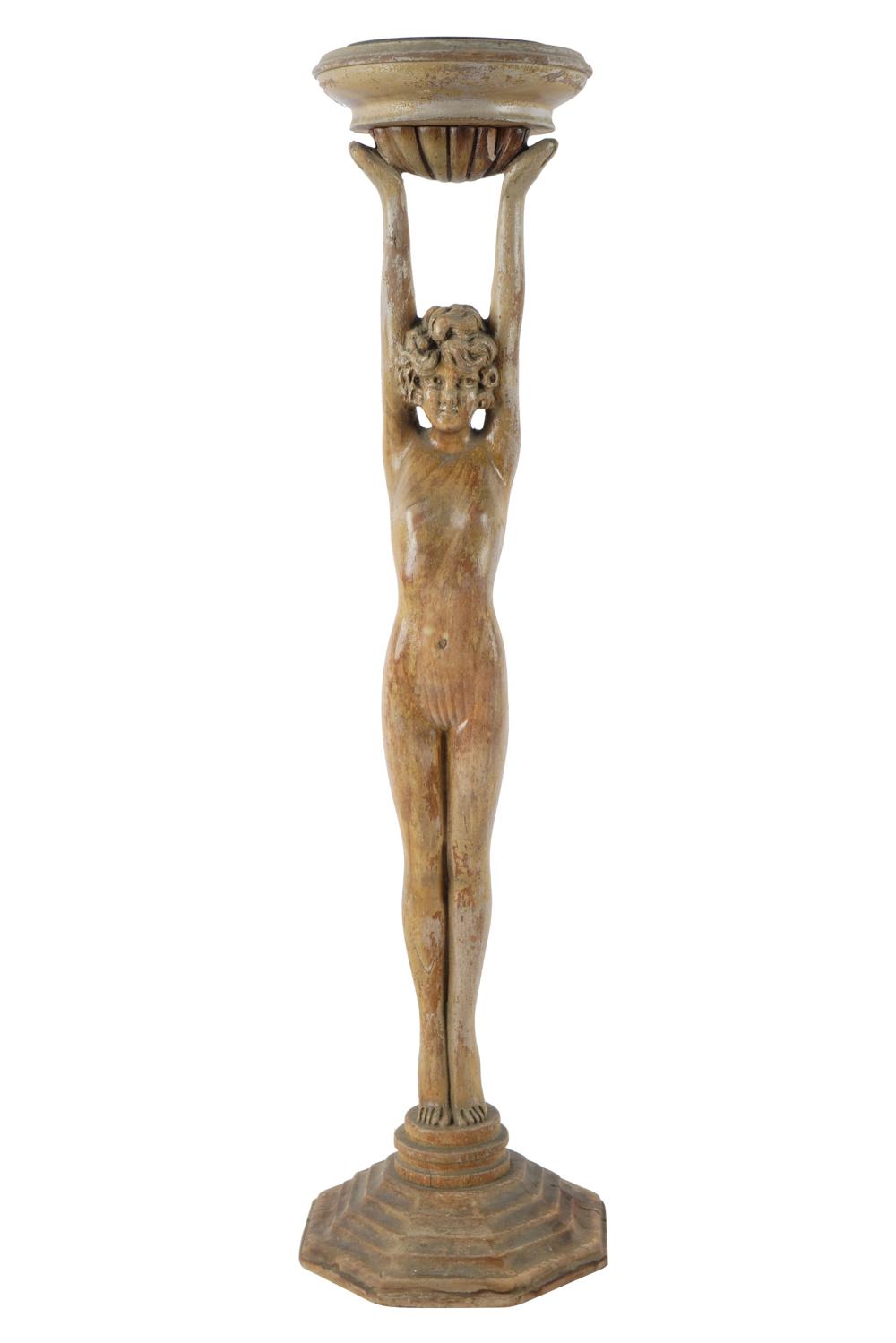 CARVBED WOOD FIGURAL SMOKE STANDthe