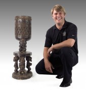 CARVED AFRICAN BAKONGO DRUM -