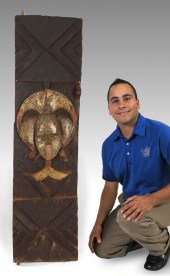 CARVED AFRICAN BAKOTA DOOR PAN