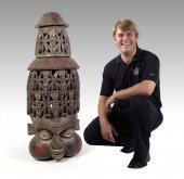 CARVED AFRICAN BAMELEKE HEAD W