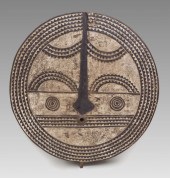 CARVED AFRICAN BWA SUN MASK BU