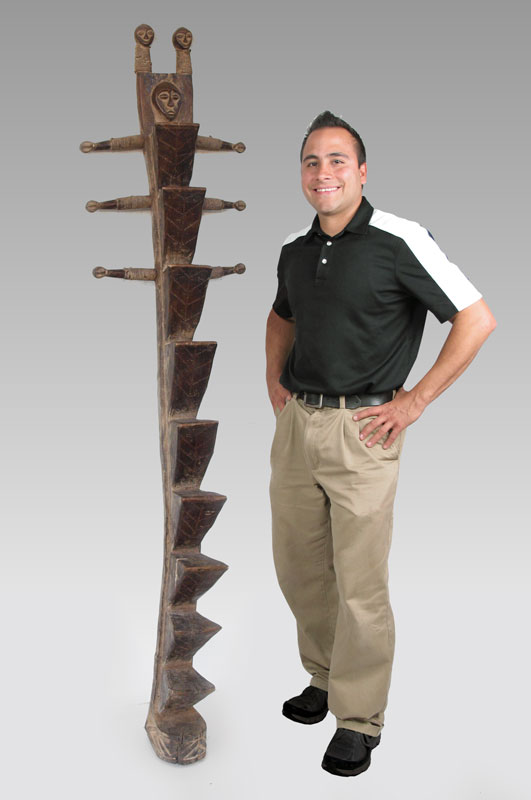 CARVED AFRICAN CONGO LEGA LADDER: