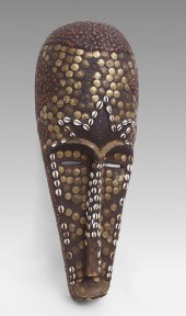 CARVED AFRICAN FANG MASK WITH