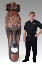 CARVED AFRICAN FANG NGIL MASK: