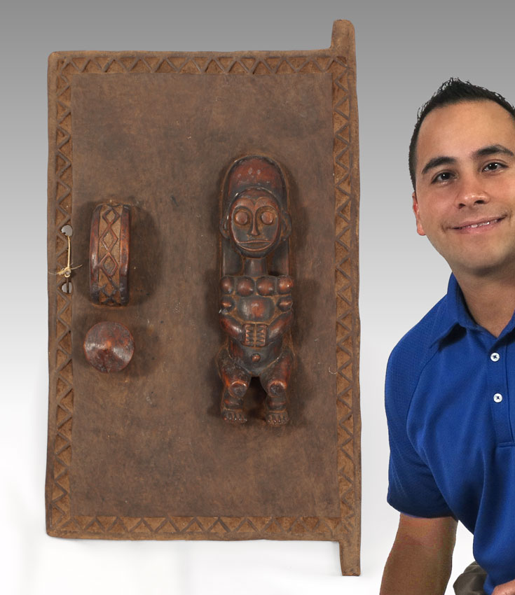 CARVED AFRICAN FANG WINDOW PANEL