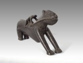 CARVED AFRICAN FANTE HORSE AND