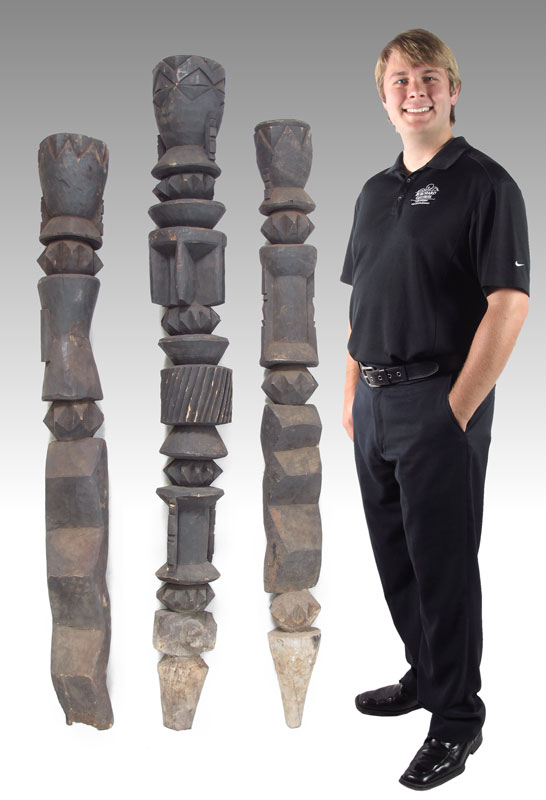CARVED AFRICAN LOT OF 3 NUPE