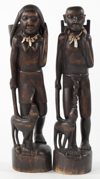 Carved African Male and Female Wood