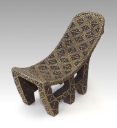 CARVED AFRICAN MBOLE STOOL: 21