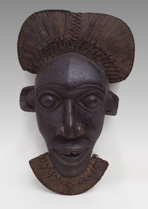 CARVED AFRICAN TIKAR BAMUN MASK