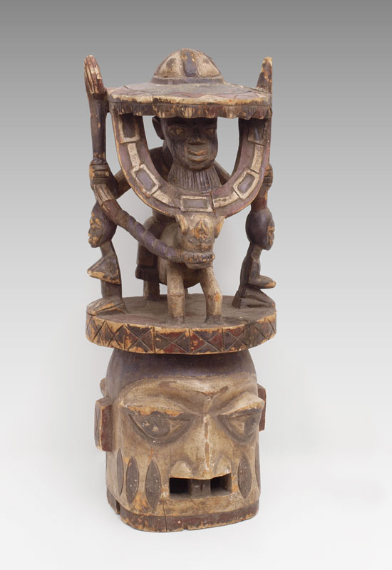 CARVED AFRICAN YORUBA EPA MASK