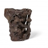 CARVED AGARWOOD LIBATION CUP
Q