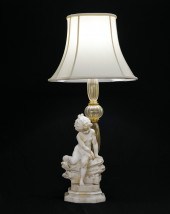 CARVED ALABASTER AND MURANO GL