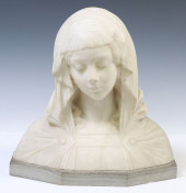 CARVED ALABASTER BUST OF THE V