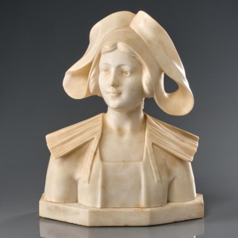 CARVED ALABASTER BUSTA carved