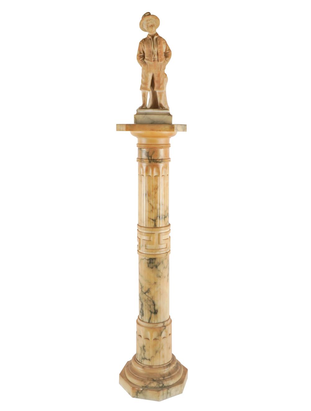 CARVED ALABASTER FIGURE OF A