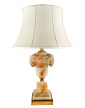 CARVED ALABASTER LAMPon giltwo