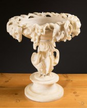 CARVED ALABASTER PEDESTAL CENT