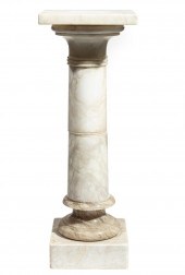 CARVED ALABASTER PEDESTALAntiq