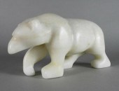 CARVED ALABASTER POLAR BEARA c