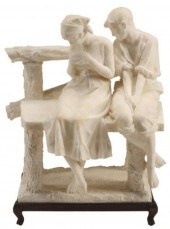 CARVED ALABASTER SCULPTURE COU