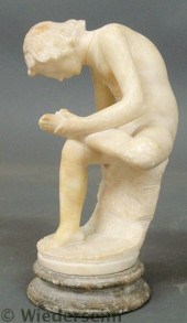 Carved alabaster statue "Boy w