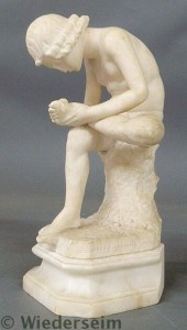 Carved alabaster statue "Boy w