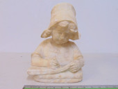 CARVED ALABASTER STATUE, BUST,