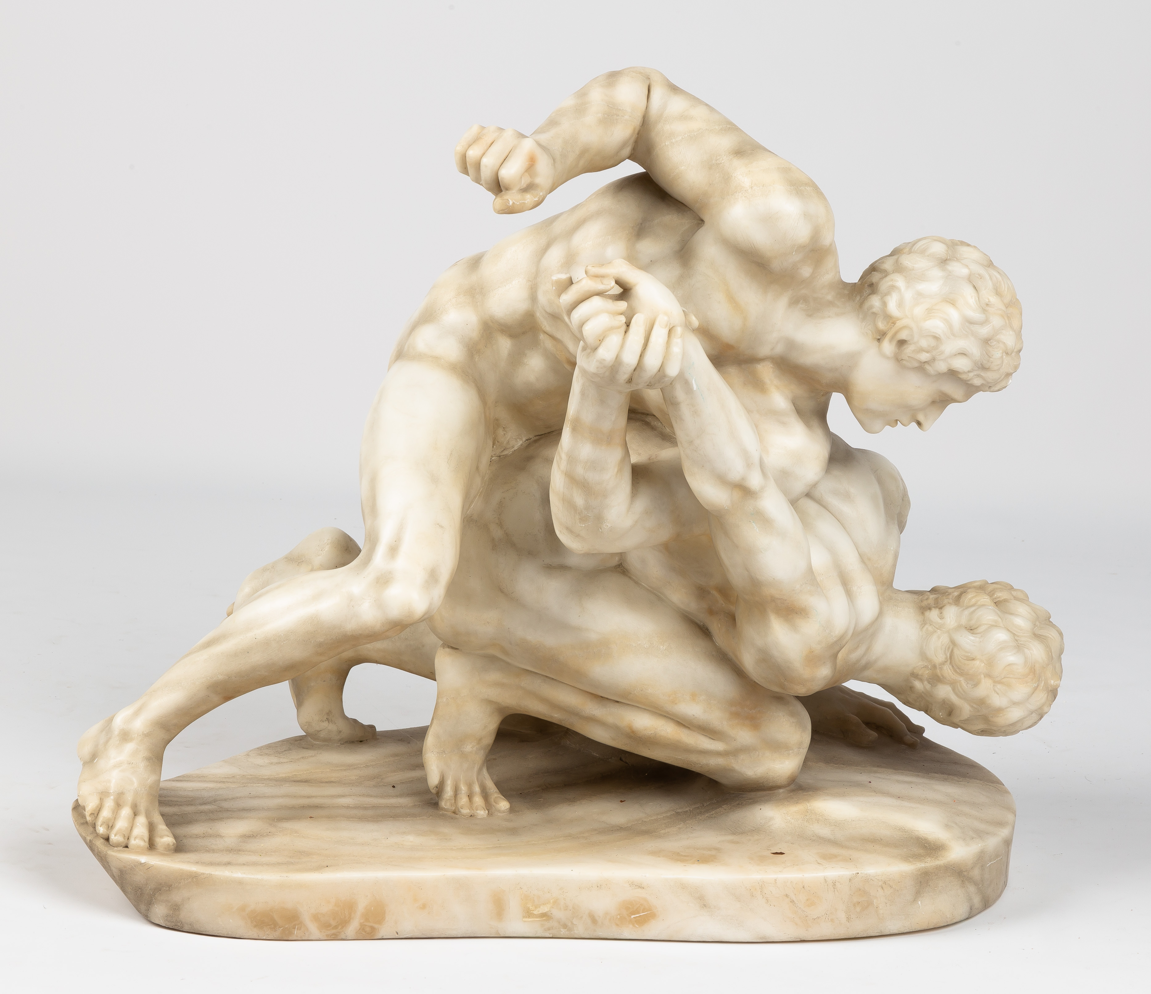 CARVED ALABASTER STATUE OF ROMAN