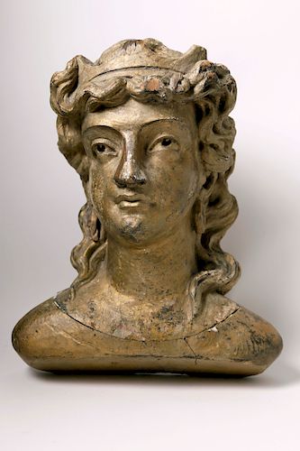 CARVED AMERICAN MARITIME BUST OF