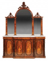 CARVED AND BURLED WALNUT MARQU