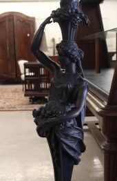 CARVED AND EBONIZED WOOD JARDI