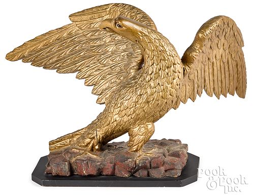 CARVED AND GILDED SPREAD WINGED