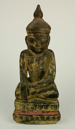 CARVED AND GILDED WOOOD STATUE OF