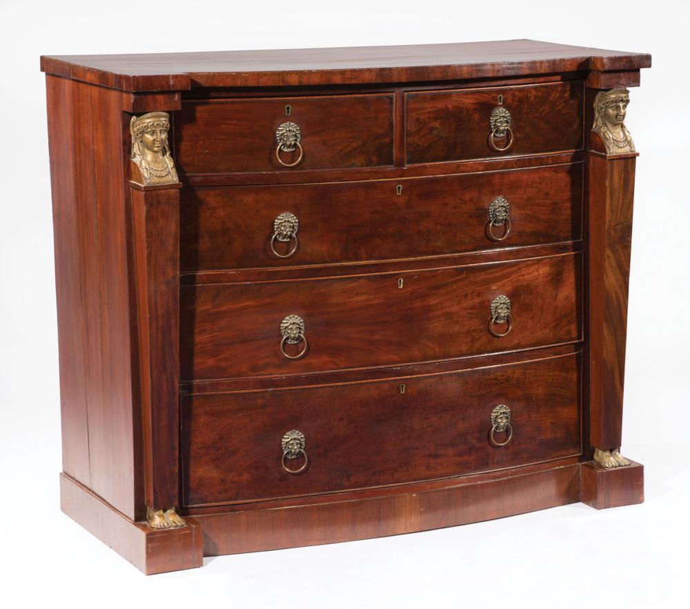 CARVED AND GILT MAHOGANY CHEST OF