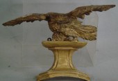 Carved and gilt wood eagle,on