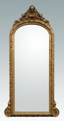 Carved and gilt wood pier mirror,