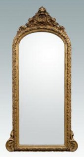 Carved and gilt wood pier mirr