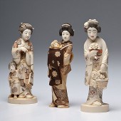 Carved and Inked Ivory Geishas